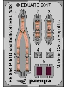 P-51D seatbelts STEEL for Airfix, 1/48 - Eduard Accessories FE854