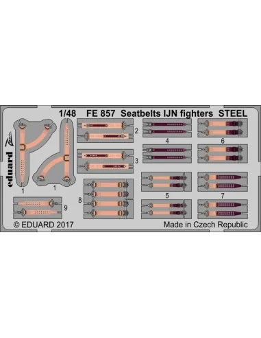 Seatbelts IJN fighters STEEL, 1/48 - Eduard Accessories FE857