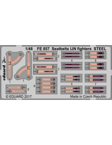 Seatbelts IJN fighters STEEL, 1/48 - Eduard Accessories FE857
