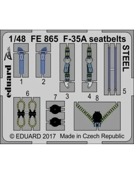 F-35A seatbelts STEEL for Meng, 1/48 - Eduard Accessories FE865