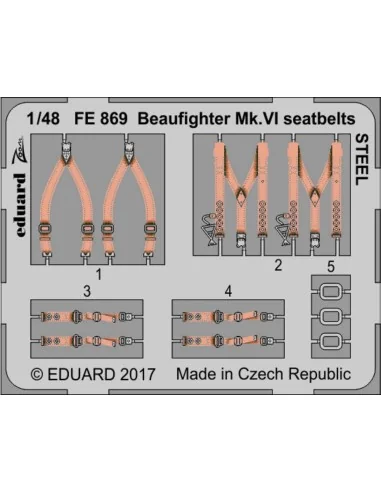 Beaufighter Mk.VI seatbelts STEEL f.Tami, 1/48 - Eduard Accessories...