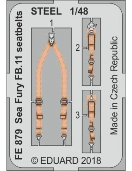 Sea Fury FB.11 seatbelts STEEL f.Airfix, 1/48 - Eduard Accessories ...