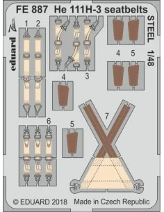 He 111H-3 seatbelts STEEL for ICM, 1/48 - Eduard Accessories FE887