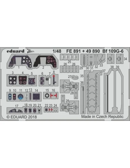 Bf 109G-6 for Tamiya, 1/48 - Eduard Accessories FE891