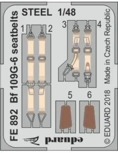 Bf 109G-6 seatbelts STEEL f.Tamiya, 1/48 - Eduard Accessories FE892