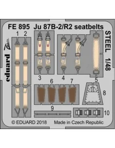Ju 87B-2/R2 seatbelts STEEL for Airfix, 1/48 - Eduard Accessories F...