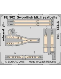 Swordfish Mk.II seatbelts STEEL f.Tamiya, 1/48 - Eduard Accessories...