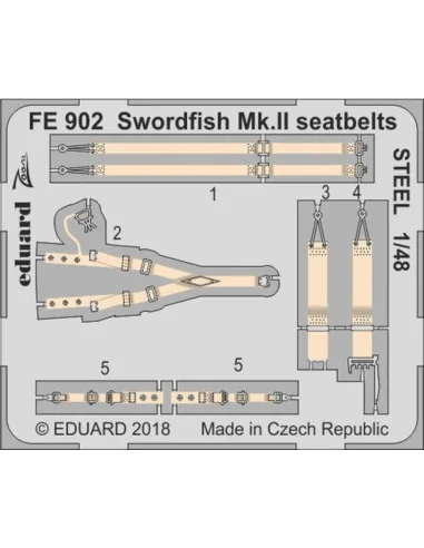 Swordfish Mk.II seatbelts STEEL f.Tamiya, 1/48 - Eduard Accessories...