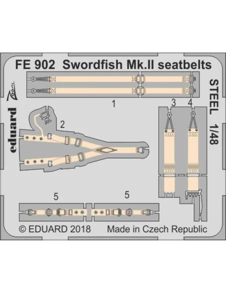 Swordfish Mk.II seatbelts STEEL f.Tamiya, 1/48 - Eduard Accessories...