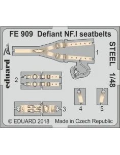 Defiant NF.I seatbelts STEEL f.Airfix, 1/48 - Eduard Accessories FE909