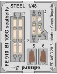 Bf 109G seatbelts STEEL for Eduard, 1/48 - Eduard Accessories FE910