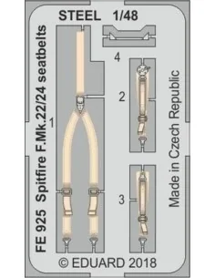 Spitfire F.Mk.22/24 seatbelts STEEL f.Ai, 1/48 - Eduard Accessories...