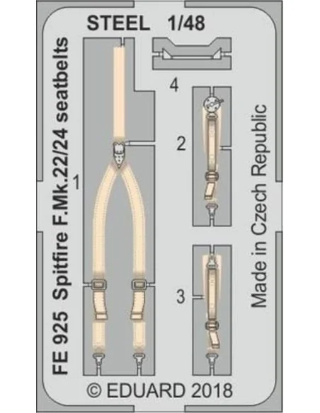[NO_DESC] Spitfire F.Mk.22/24 seatbelts STEEL f.Ai, 1/48 - Eduard A...