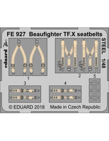 Beaufighter TF.X seatbelts STEEL f.Revell, 1/48 - Eduard Accessorie...