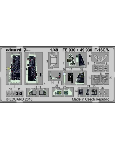 F-16C/N for Tamiya, 1/48 - Eduard Accessories FE930