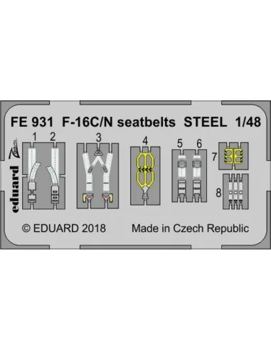 [NO_DESC] F-16C/N seatbelts STEEL for Tamiya, 1/48 - Eduard Accesso...