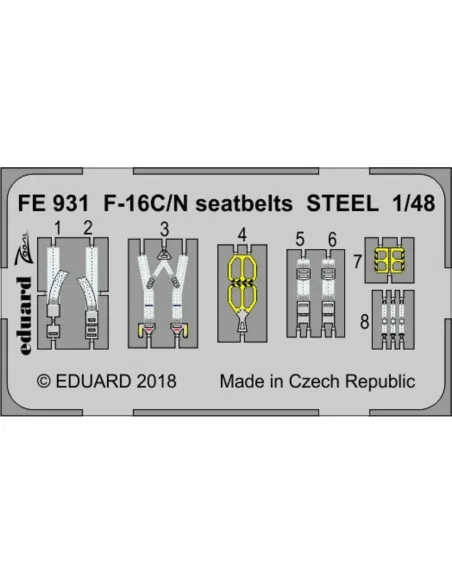 [NO_DESC] F-16C/N seatbelts STEEL for Tamiya, 1/48 - Eduard Accesso...