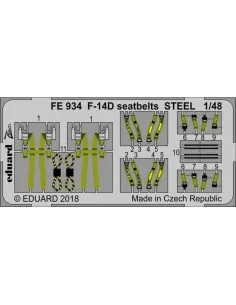 F-14D seatbelts STEEL for Tamiya, 1/48 - Eduard Accessories FE934