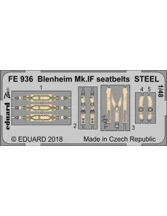 Blenheim Mk.IF seatbelts STEEL for Airfi, 1/48 - Eduard Accessories...