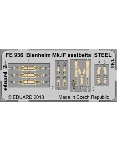 [NO_DESC] Blenheim Mk.IF seatbelts STEEL for Airfi, 1/48 - Eduard A...