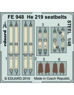 He 219 seatbelts STEEL for Tamiya, 1/48 - Eduard Accessories FE948