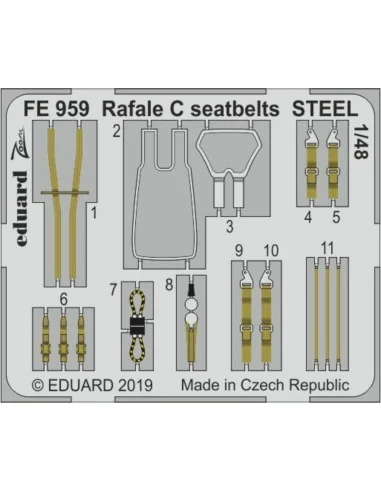 Rafale C seatbelts STEEL for Revell, 1/48 - Eduard Accessories FE959