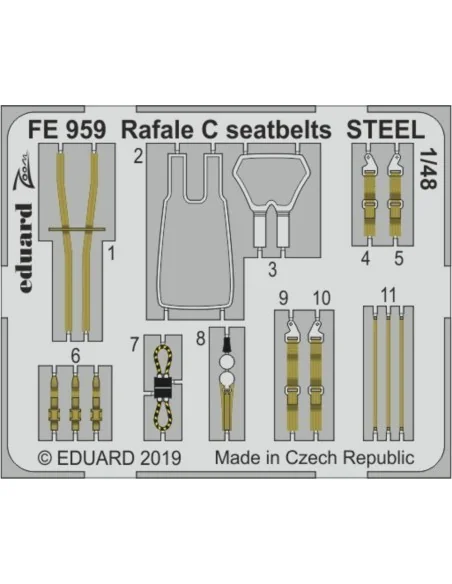 [NO_DESC] Rafale C seatbelts STEEL for Revell, 1/48 - Eduard Access...