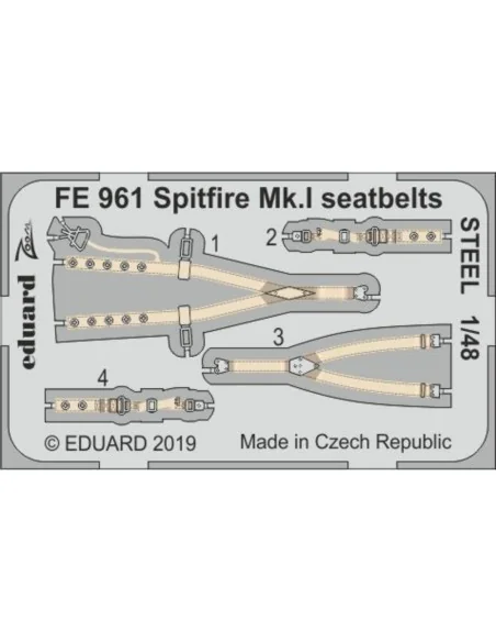 Spitfire Mk.I seatbelts STEEL f. Tamiya, 1/48 - Eduard Accessories ...