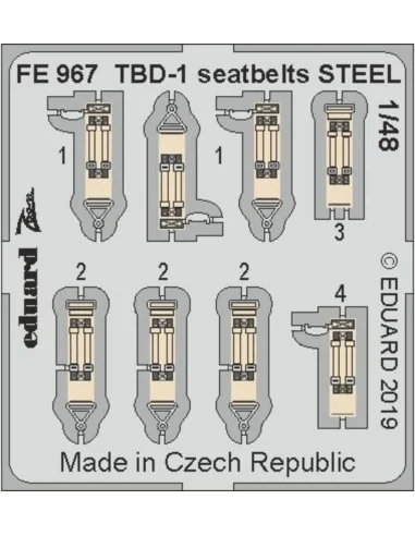 TBD-1 seatbelts STEEL f.Great WAll Hobby, 1/48 - Eduard Accessories...