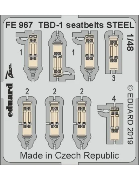 [NO_DESC] TBD-1 seatbelts STEEL f.Great WAll Hobby, 1/48 - Eduard A...