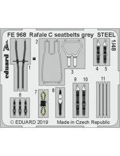 Rafale C seatbelts grey STEEL f.Revell, 1/48 - Eduard Accessories F...