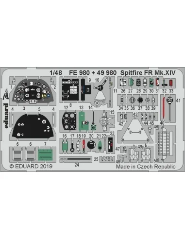 Spitfire FR Mk.XIV for Airfix, 1/48 - Eduard Accessories FE980