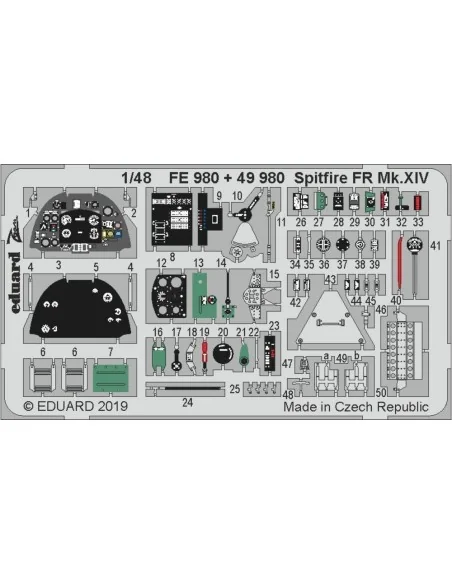 Spitfire FR Mk.XIV for Airfix, 1/48 - Eduard Accessories FE980