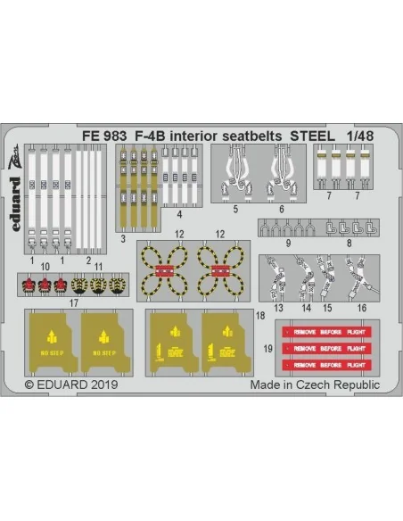 F-4B interior seatbelts STEEL f.Academy, 1/48 - Eduard Accessories ...