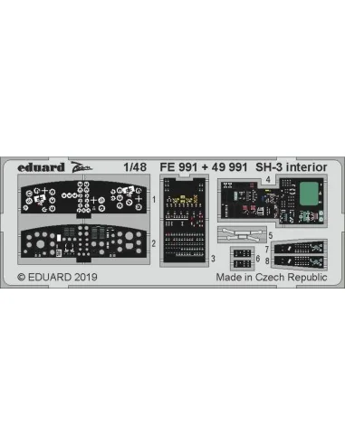 SH-3 interior for Hasegawa, 1/48 - Eduard Accessories FE991