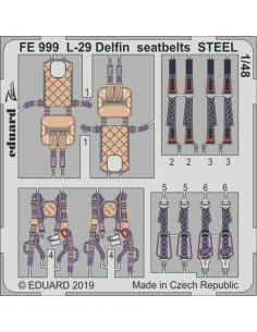 L-29 Delfin seatbelts STEEL for AMK, 1/48 - Eduard Accessories FE999