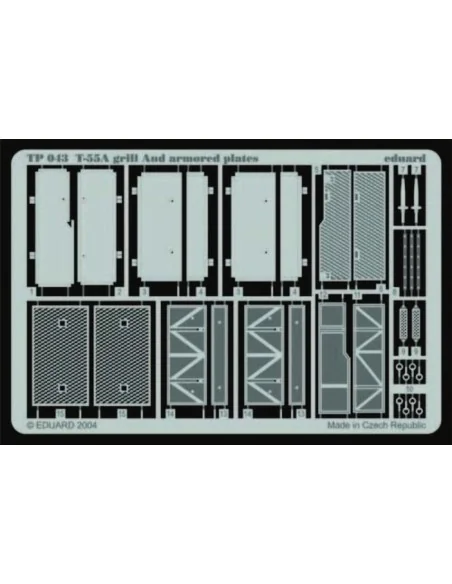 T-55A Grill and armored Plates, 1/35 - Eduard Accessories TP043