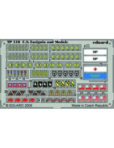 US insignia and medals WWII, 1/35 - Eduard Accessories TP518