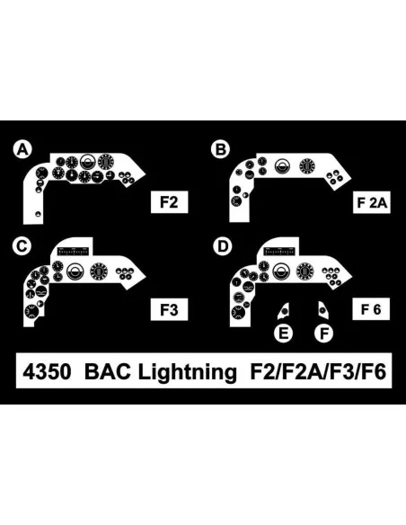 BAC Lightning F2/F2A/F3/F6-Cockpit Set, 1/48 - CMK 129-4350