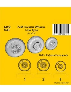 A-26 Invader Wheels Late Type / for ICM kit, 1/48 - CMK 129-4422
