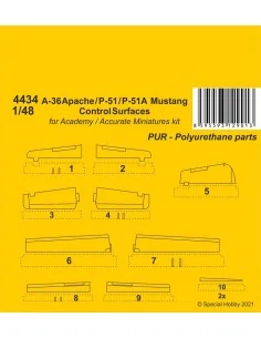 A-36 Apache / P-51 / P-51A Mustang Control Surfaces, 1/48 - CMK 129...