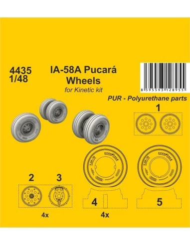 IA-58A Pucara Wheels (Kinetic kit), 1/48 - CMK 129-4435