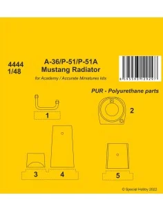[NO_DESC] A-36 Apache / P-51 / P-51A Mustang Radiator, 1/48 - CMK 1...