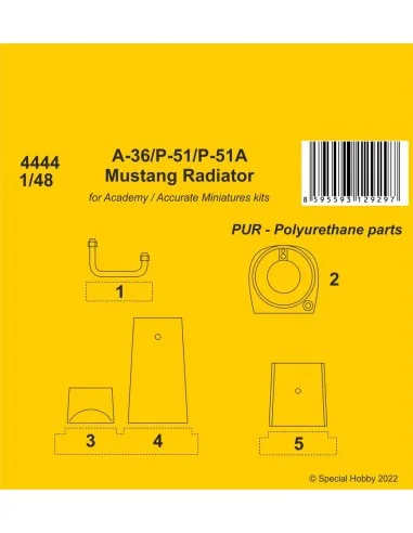 A-36 Apache / P-51 / P-51A Mustang Radiator, 1/48 - CMK 129-4444