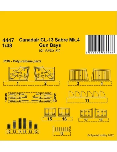 Canadair CL-13 Sabre Mk.4 Gun Bays 1/48 / for Airfix kit, 1/48 - CM...