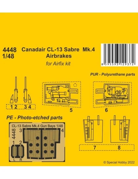 Canadair CL-13 Sabre Mk.4 Airbrakes, 1/48 - CMK 129-4448