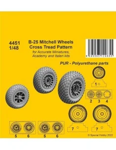 B-25 Mitchell Wheels/ Cross Tread Pattern, 1/48 - CMK 129-4451