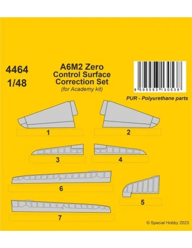 A6M2 Zero Control Surface Correction Set / for Academy kit, 1/48 - ...