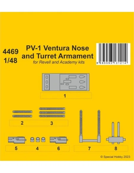 PV-1 Ventura Nose and Turret Armament, 1/48 - CMK 129-4469