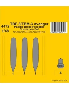 TBF-3/TBM-3 Avenger Paddle Blade Propeller Correction Set 1/48 for ...